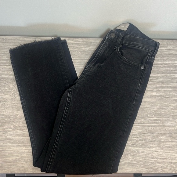 Everlane High Rise Kick Crop Black Denim Jeans 24 - Picture 3 of 4